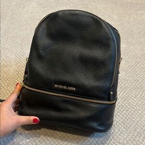 Michael Kors Black Leather Backpack